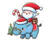 Cute Santa Claus on elephant
