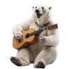Ours polaire blanc guitare