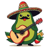 Avocado Mexican Mariachi Guitar Player