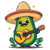 Avocado Mexican Mariachi Guitar Fiesta