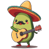 Avocado Mexican Mariachi Guitar Fiesta