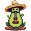 Avocado Mexican Mariachi Guitar Fiesta