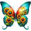 Butterfly flowers sunflower sunflowers