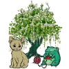 Frog, Cat, Nature, Friends