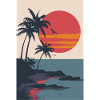 Beach at sunset | AI