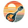Retro Sunset Mandolin Instrument Musician
