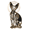 Cat Sphinx Skeleton Tattoo
