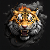Portrait fauchender Tiger