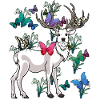 deer spring butterflies flowers nature