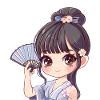 Anime Mädchen mit Fächer