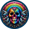 Metallic Rainbow Skull