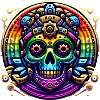 Metallic Rainbow Skull 2