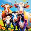 Vivid Colourful Cow Herd Design