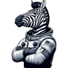 Zebra Astronaut: Space Exploration