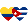 Colombie Cuba Drapeau Coeur