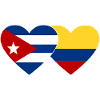 Cuba Colombie Drapeau Coeur