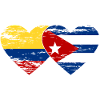 Colombia Cuba Flag Heart used