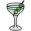 Martini Glass with Olives