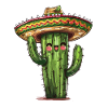 Grappige cactus met sombrero