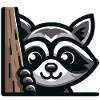 A cartoon style raccoon