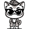 A trendy cartoon style cat