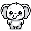A cute cartoon style elephant