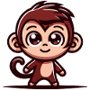 A cute cartoon style monkey