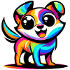 A vibrant cartoon style dog