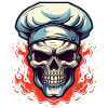 Skull with chef's hat