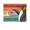 Rétro Pingouin Amant Ami Pingouins