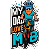 Father's Day Mountain Biking Illustration