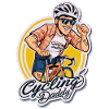 Cycling Daddy Cartoon Sticker