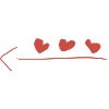 Arrow Three Hearts Heart Red