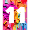 NO. 11 NUMERO 11 COLORATO 11 ° COMPLEANNO