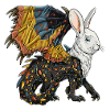 Créature fantastique : mi-dragon, mi-lapin.
