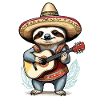 Sloth, Mariachi, Mexico, Music, Fiesta