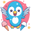 Bird loves ice cream