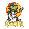 Reptil-Musiker mit E-Gitarre