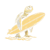 Surfer Gift Turtle Surfing
