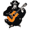 Chimp with guitar