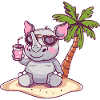 Rhinoceros, Island, Summer, Palm
