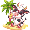 Cow, Island, Summer, Palm