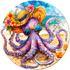Squid with coneflower