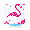 Flamant rose dans l’espace