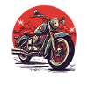 Large Chopper Motorcycle