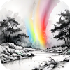 Landschaft mit Regenbogen