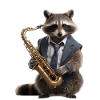raccoon musician saxophone