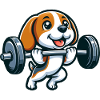 Beagle Weightlifting Workout Strength
