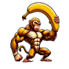 Muscle monkey with giant banana