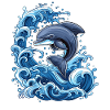 Dolphin, Water, Waves, Ocean